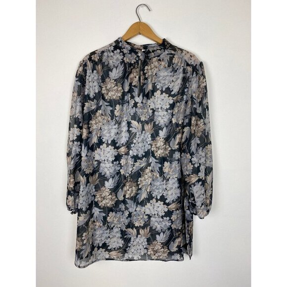 Vintage Paley Plus New York Plus Size Women's Sheer Floral Tunic Blouse, Polyest - Picture 2 of 7